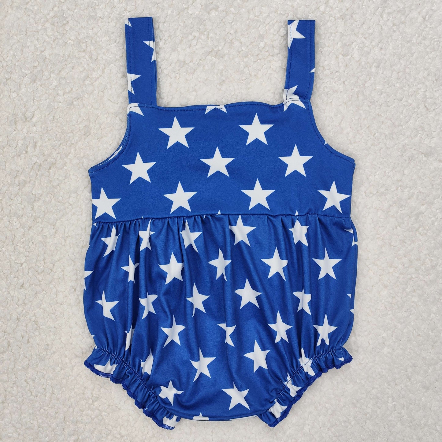 SR2607  Baby Infant Girls 4th Of July Stars Bows Rompers D 3.6