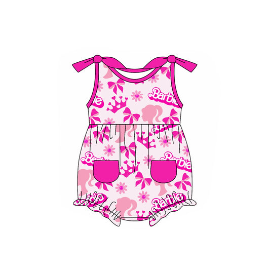presale SR2622 Baby Infant Girls Doll Pink Pockets Rompers 2025 1.8