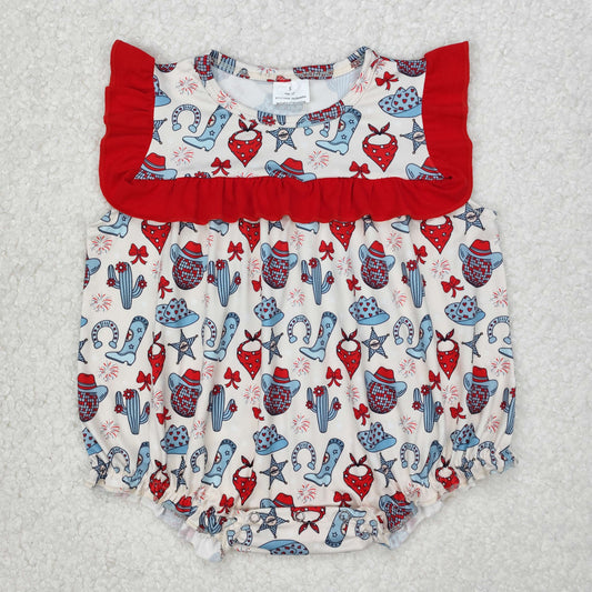 SR2680 Baby Infant Girls 4th Of July Hats Cactus Rompers D 3.10