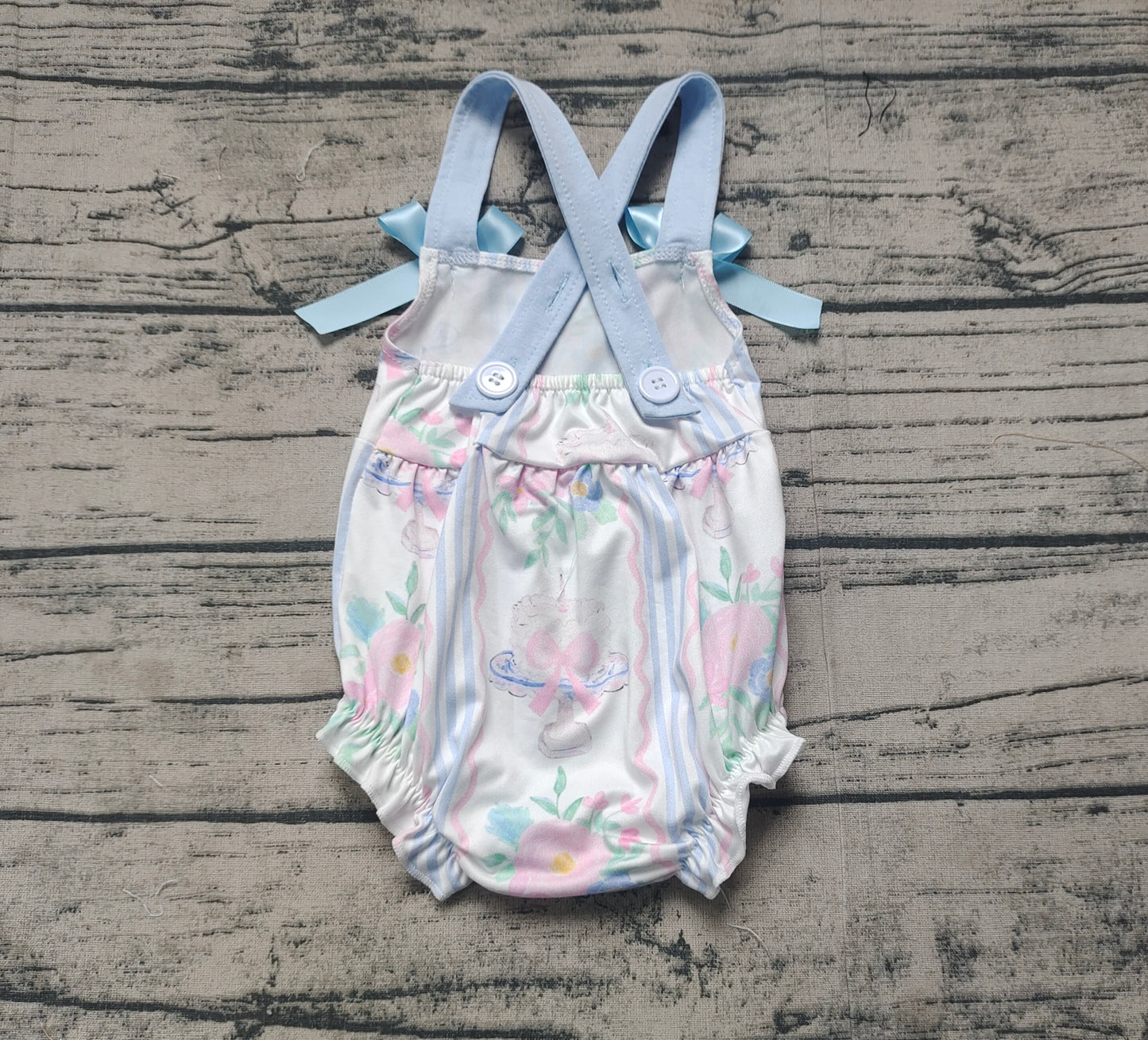SR2698  Baby Infant Girls Flowers Cakes Straps Bows Rompers  D 3.15