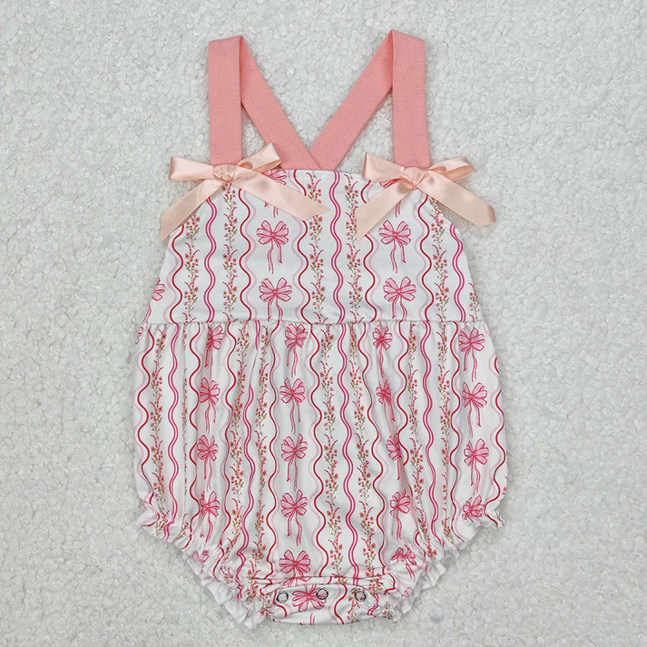 Match Baby Girls Pink Flowers Bows Rompers Dresses Outfits D 3.17