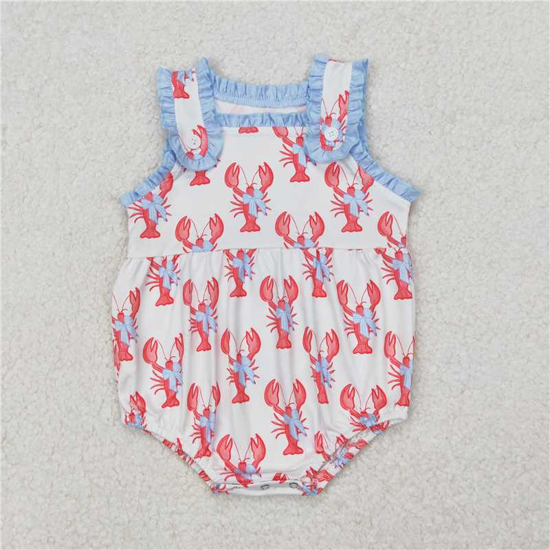 Match Baby Girls Crawfish Bows Straps Rompers Dresses D 3.27