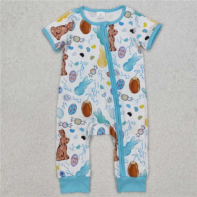 Match Western Cartoon Dog Duck Easter  Baby Boys Romper D 3.18