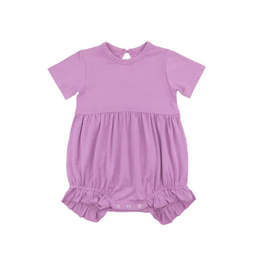 presale SR2762 Baby Infant Girls Summer Purple Short Sleeve Rompers D 2.13