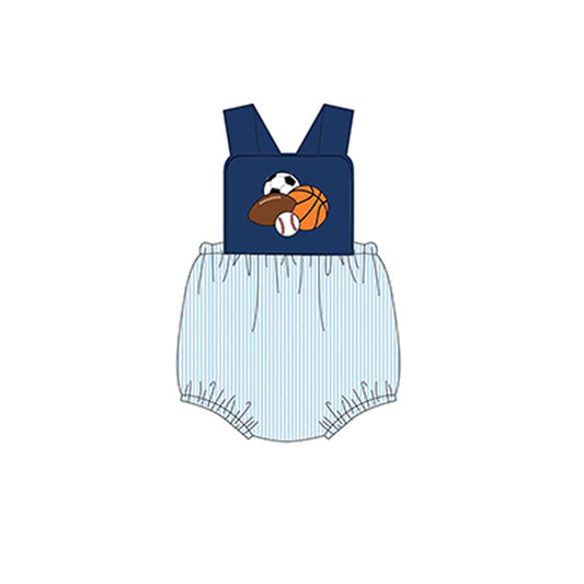 presale SR2769 Basketball Football Rugby Baseball Blue Striped Sleeveless Tank Top Bodysuit  D 2.13