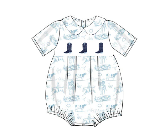 presale SR2781  Baby Infant Boys Western Rodeo Boots Rompers 2025 2.15