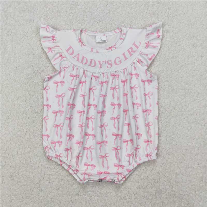 Match Baby Girls Daddy's Girl Bows Rompers Dresses D 4.1