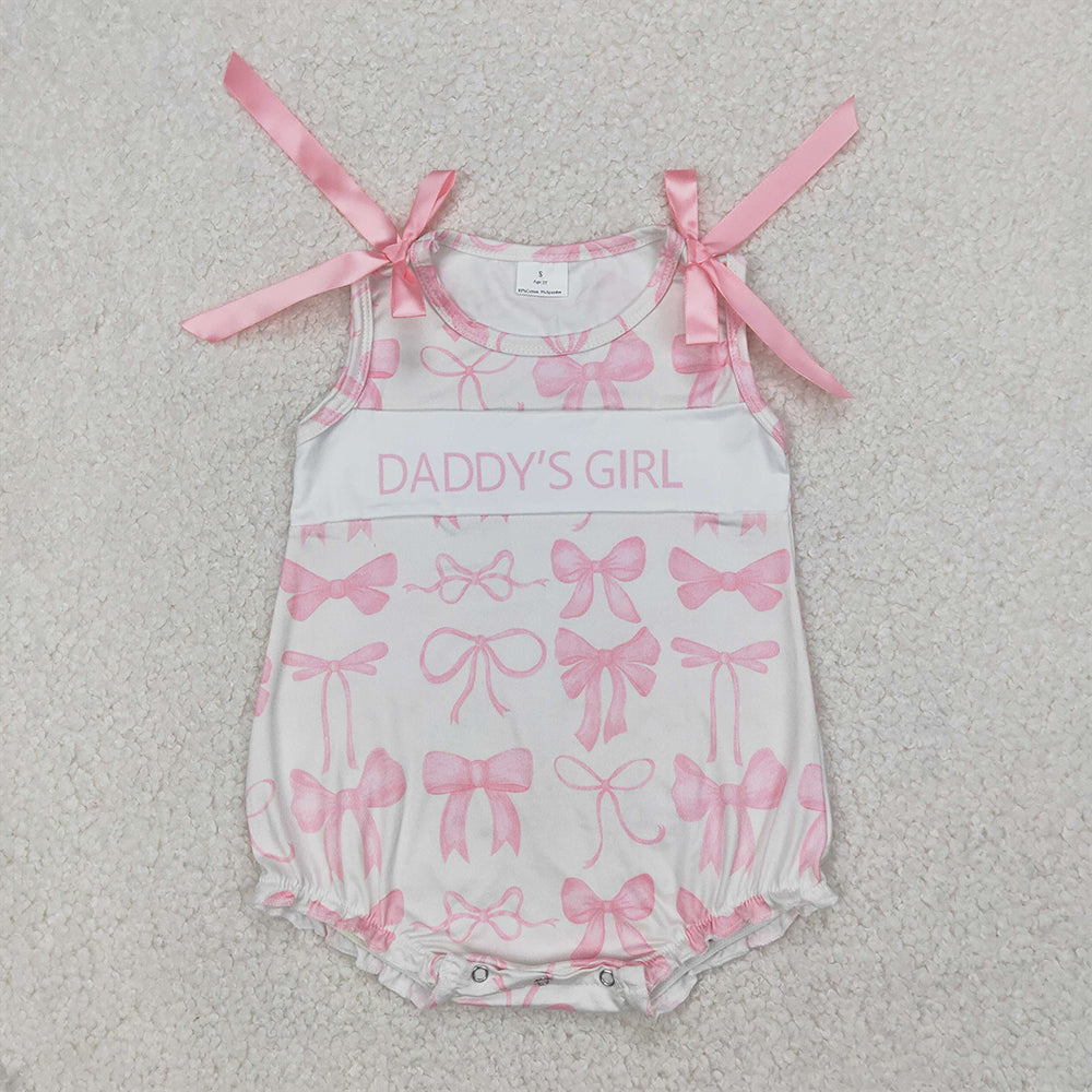 SR2818  Baby Infant Girls Daddy's Girl Bows Rompers  D 4.4