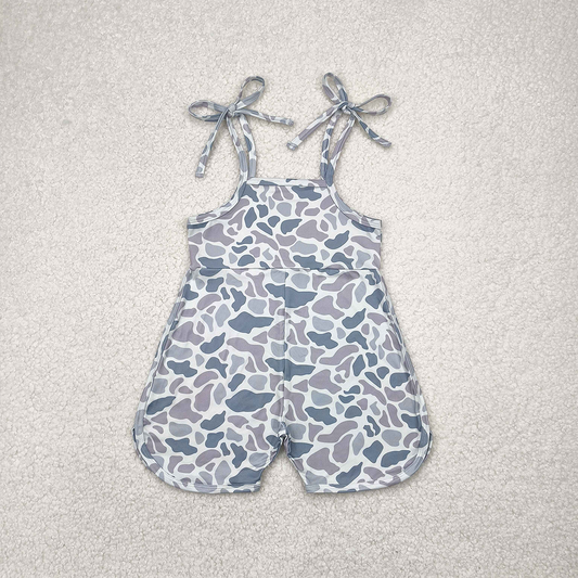 SR2827  Baby Girls Grey Camouflage Straps Jumpsuits D 4.9