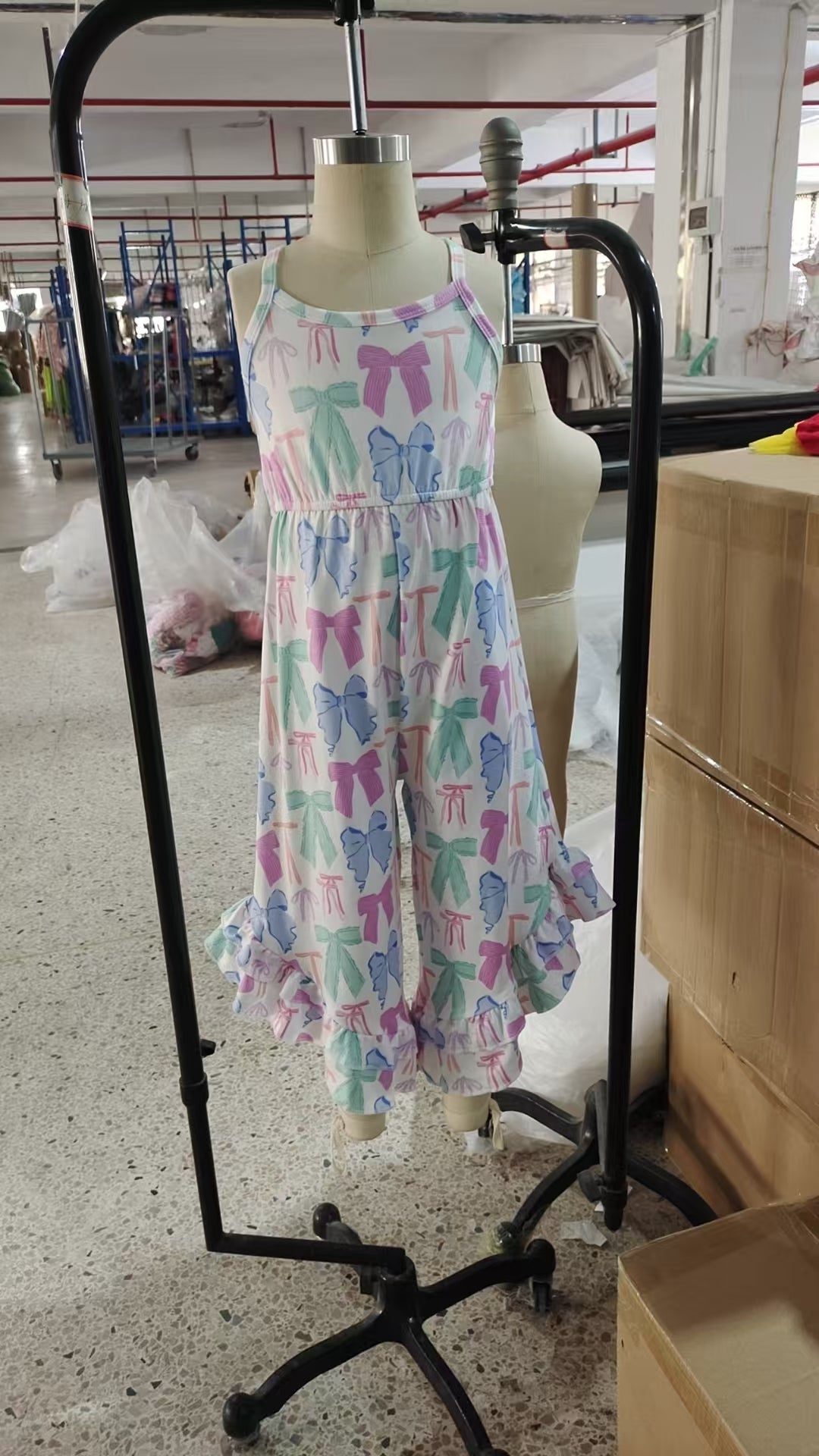 SR2847  Baby Girls Coquette Bows Colorful Straps Jumpsuits D 4.24