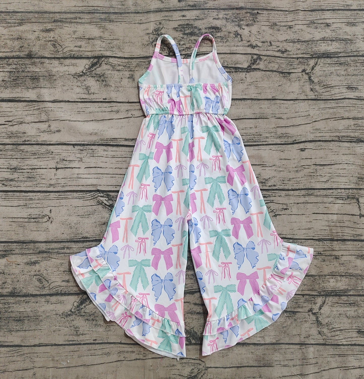 SR2847  Baby Girls Coquette Bows Colorful Straps Jumpsuits D 4.24