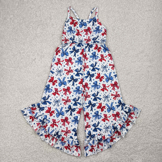 SR2865 Baby Girls Coquette Bows 4th Of July Straps Jumpsuits D 4.12