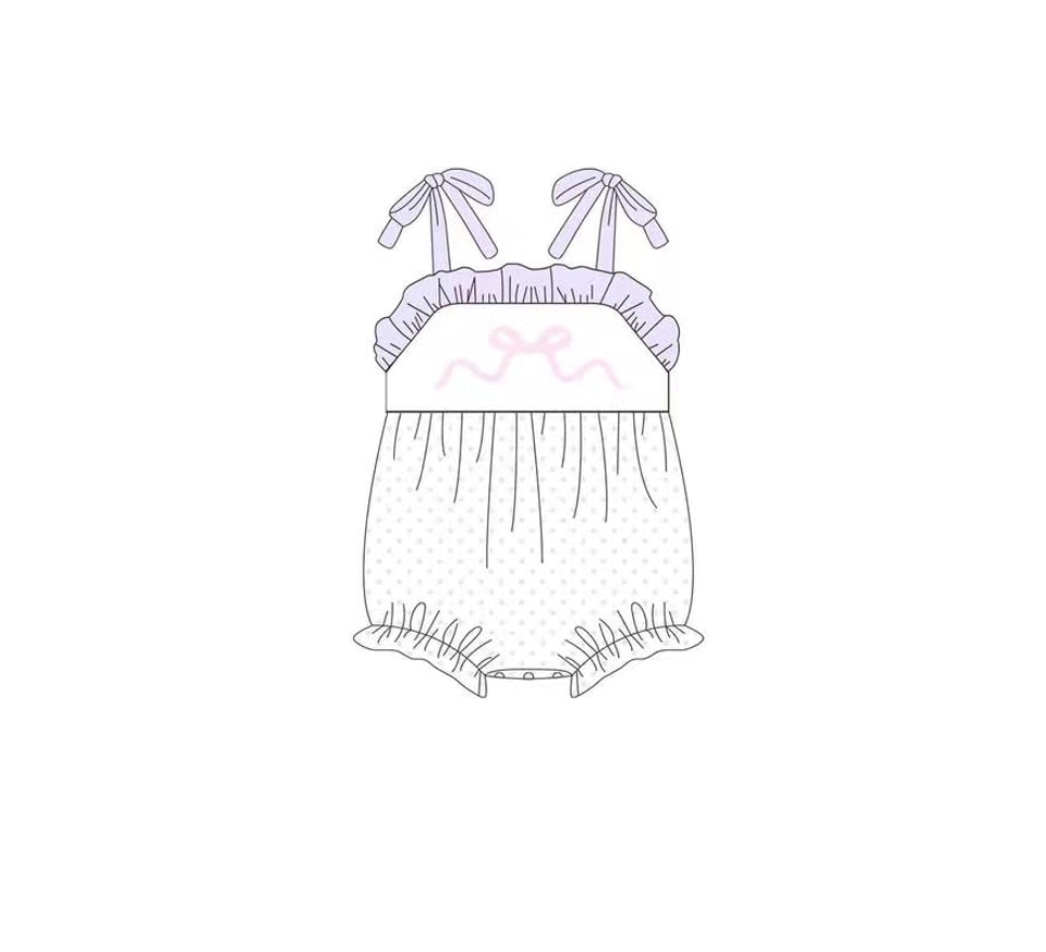 presale SR2881  Baby Infant Girls Pink Coquette Straps Rompers D 3.5