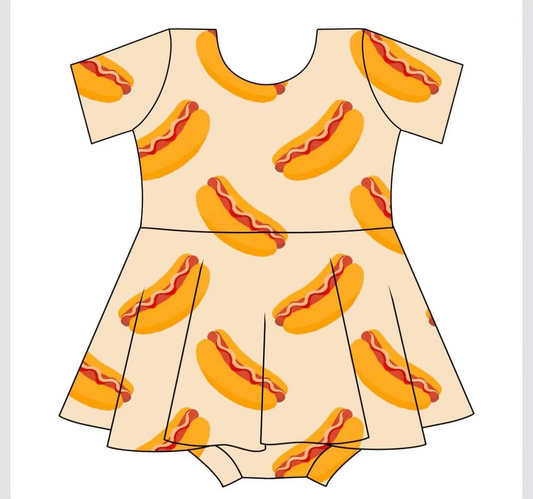 presale SR3003 Baby Infant Girls Short Sleeves Bread Dress Skort Rompers D 3.19