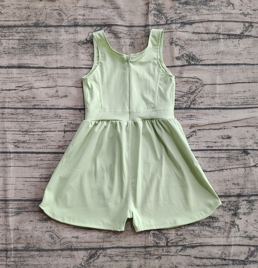 presale SR3021  Baby Girls Aqua Sleeveless Yoga Jumpsuits  D 5.6