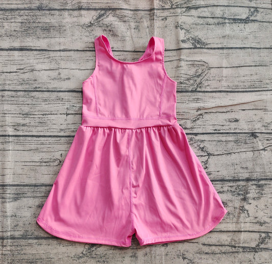 SR3024 Baby Girls Pink Sleeveless Yoga Jumpsuits D 5.6