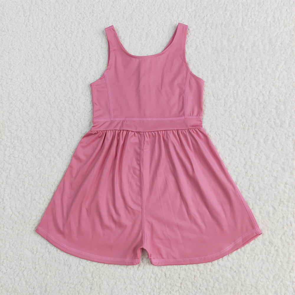 SR3024 Baby Girls Pink Sleeveless Yoga Jumpsuits  D 5.6