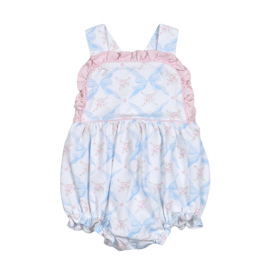presale SR3031 Baby Girls Strap Bows Floral Ruffle Rompers   D 3.22