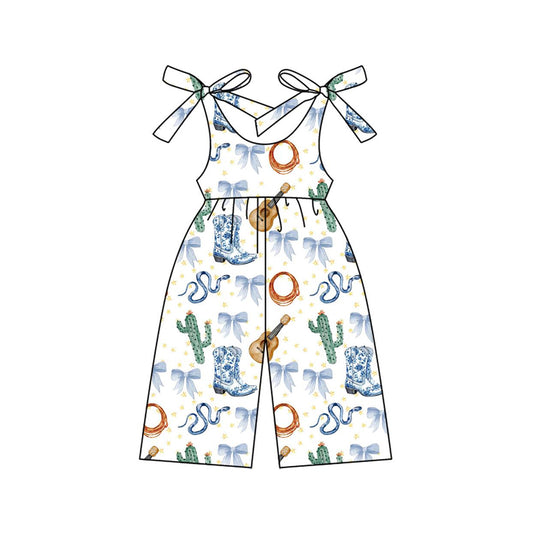 presale SR3041 Boots Guitar Cactus Blue Bow Pattern White Suspender Bodysuit D 3.29