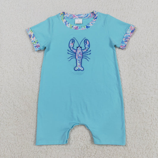 SR3044  Blue short-sleeved seagrass crayfish bodysuit D 7.4