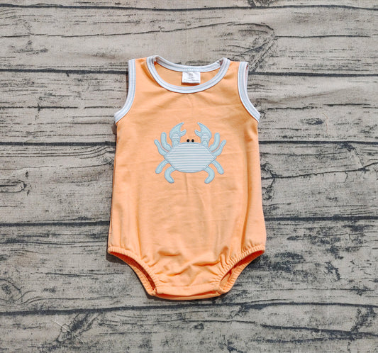 presale SR3058 Baby Boys Sleeveless Crab Rompers D 4.3