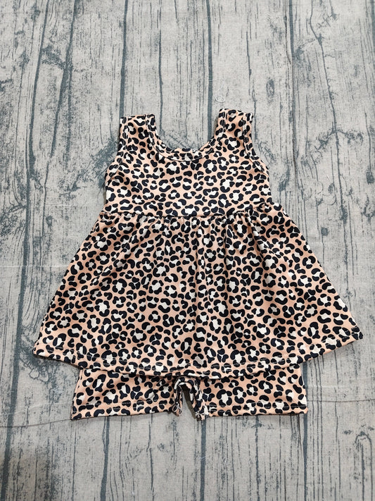 Pre order sleeveless leopard playwear baby clothes