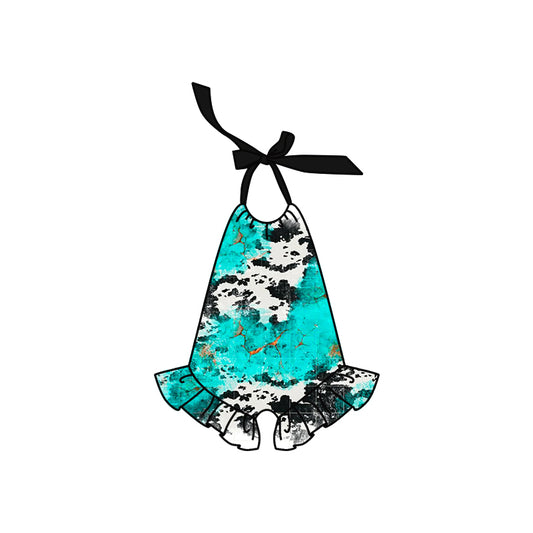 presale SR3074 Baby Girls Black Strap Cow Print One Piece Swimsuits D 4.9