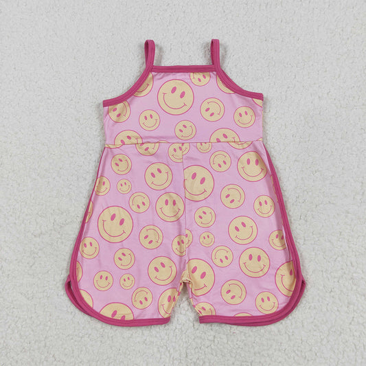 SR3083 Baby Girls Pink Strap Smiles Pockets Jumpsuits  D 6.2