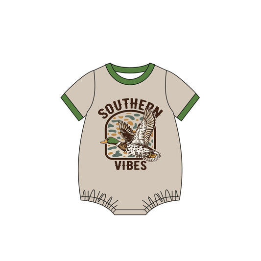 presale SR3092 Baby Boys Short Sleeves Duck Southern Vibes Rompers  D 4.21