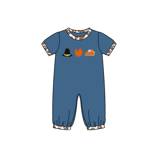 presale SR3111 Baby Boys Navy Short Sleeves Turkey Hats Pant Rompers D 5.14