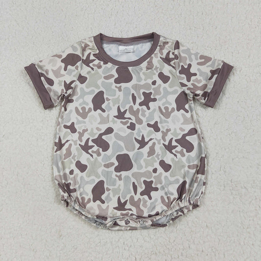 SR3141 Baby Boys Short Sleeves Khaki Ducks Camo Rompers D 6.16