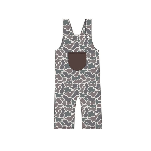 presale SR3173 Baby Girls Sleeveless Gray Camo Pocket Pant Jumpsuits D 6.14