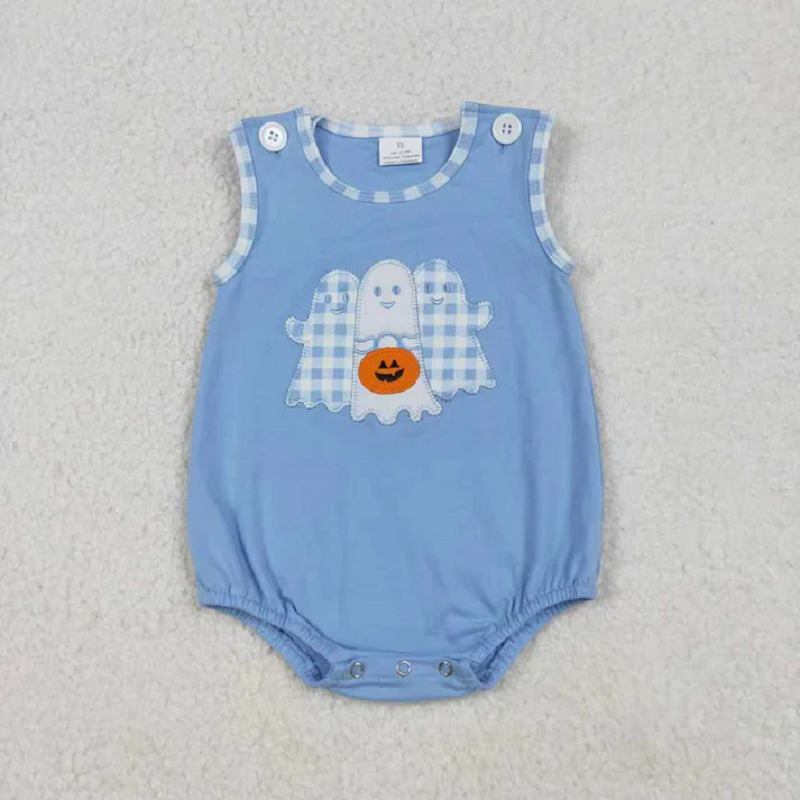 Sibling Baby Boys Girls Embroidery Ghost Pumpkins Pants Halloween Clothes Sets Rompers  D 919