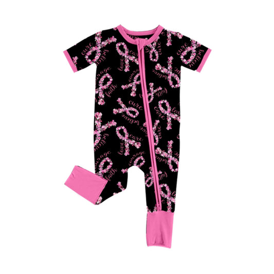presale SR3210 Baby Girls Flowers Bows Zipper Footie Rompers D 8.9