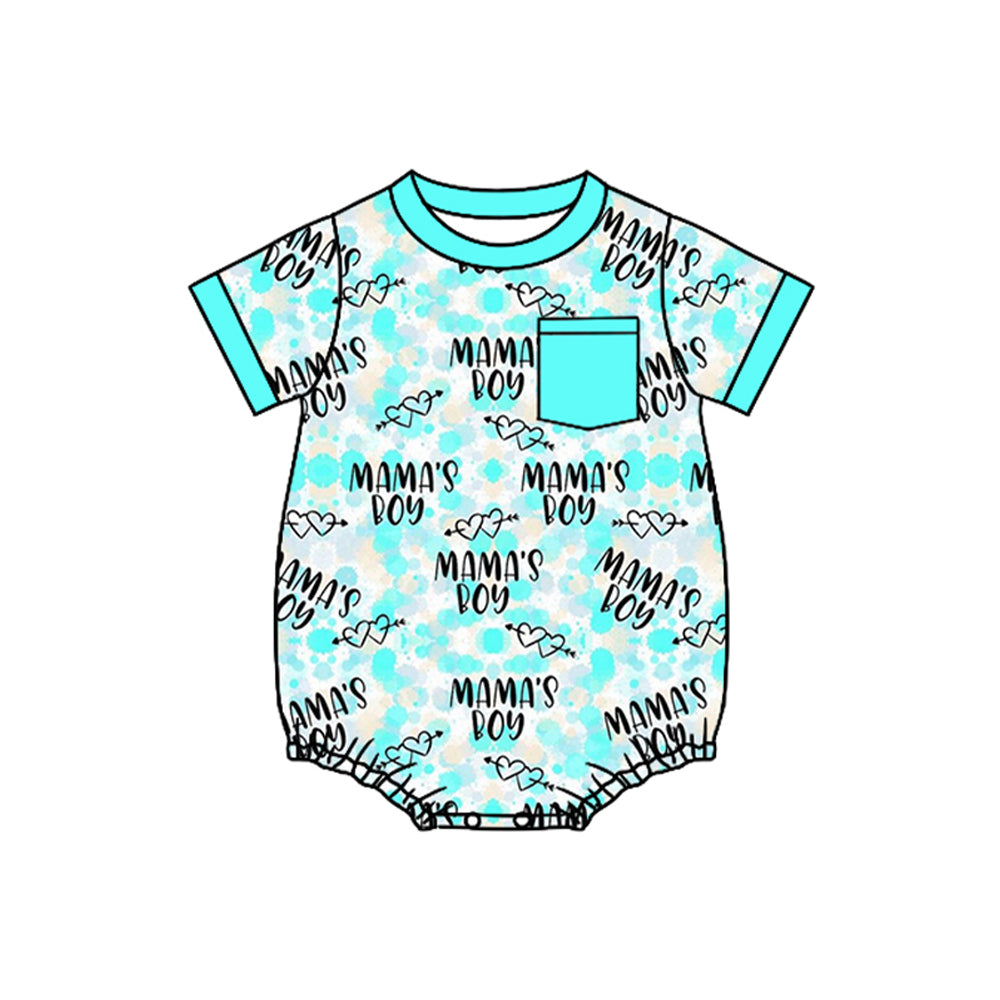presale SR3218 Baby Boys Aqua Pocket Mamas Boy Western Camo Rompers D 916