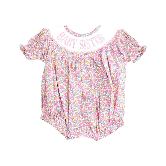 presale SR3236 Baby Girls Pink Flowers Big Sister Ruffle Rompers D 925