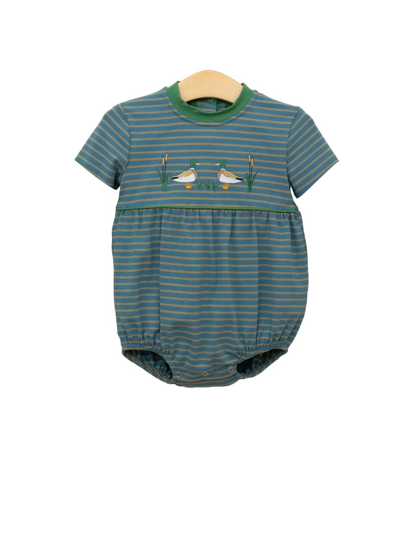 presale SR3296  Baby Boys Green Stripe Ducks Rompers  D 1008