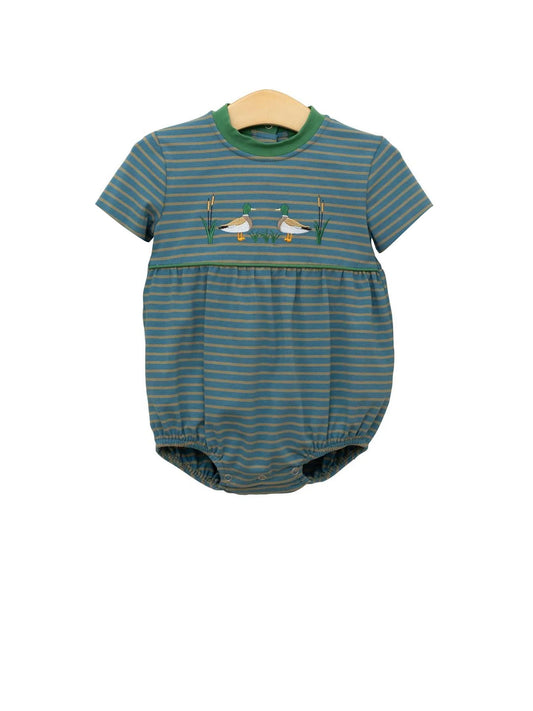presale SR3296  Baby Boys Green Stripe Ducks Rompers  D 1008