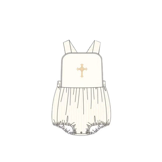 presale SR3307 Baby Boys Strap Cross Easter Rompers D 1011