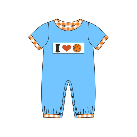 presale SR3366 Baby Boys I Love Basketballs Team Footie Rompers D 1029