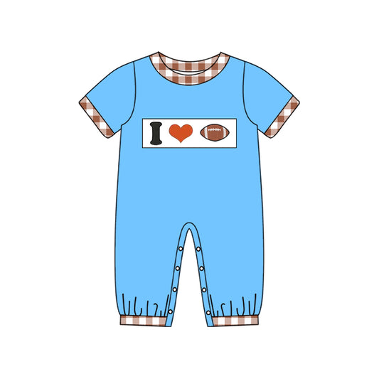 presale SR3368 Baby Boys I Love Footballs Team Footie Rompers D 1029