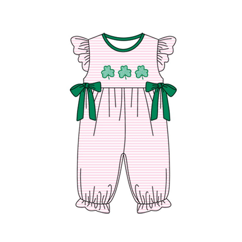 presale SR3375 Baby Girls Colorful Stripe Daisy Flowers Footie Rompers  D 1029