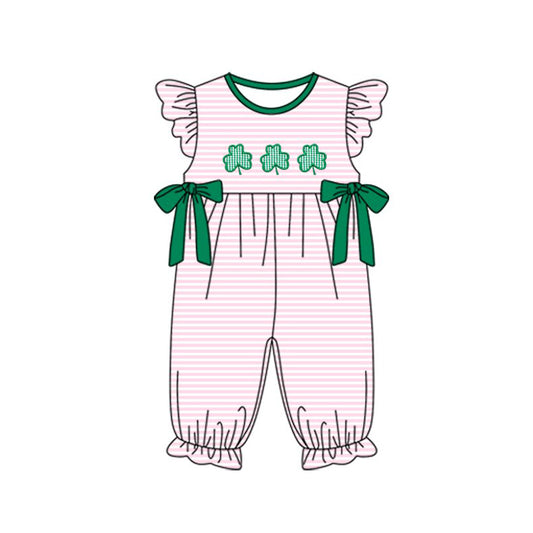 presale SR3375 Baby Girls Colorful Stripe Daisy Flowers Footie Rompers D 1029