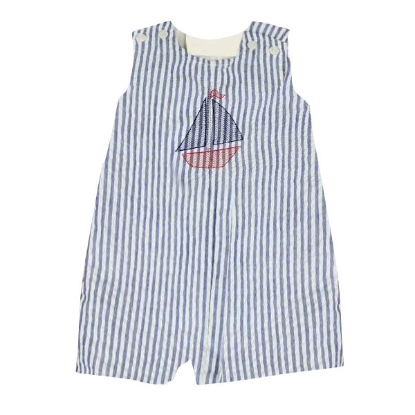 presale SR3432 Baby Boys Sleeveless Blue Stripe Boat Shorts Rompers  D 1107