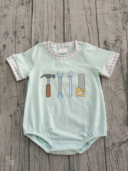 Pre-order Embroidery Tools Baby Boys Short Sleeve Rompers