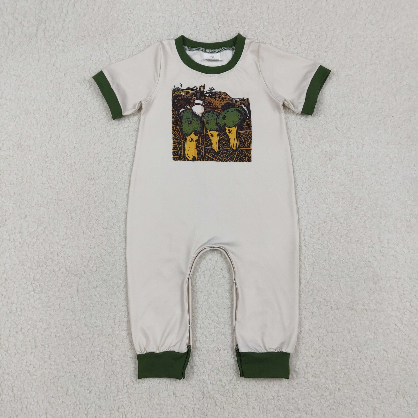 Baby Boys Ducks Calls Hunting Footie Rompers for Infants Soft Cotton Comfortable Baby Outfit