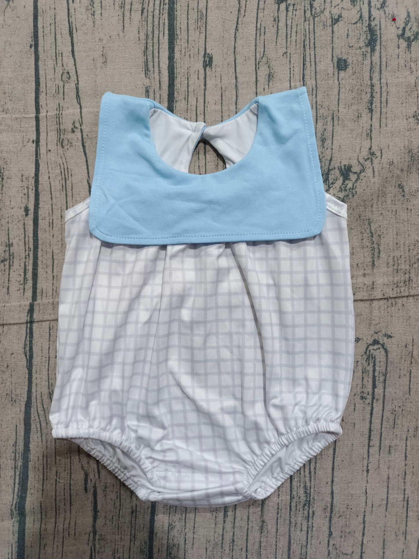 Pre-order Baby Boys Sleeveless Blue Checked Rompers