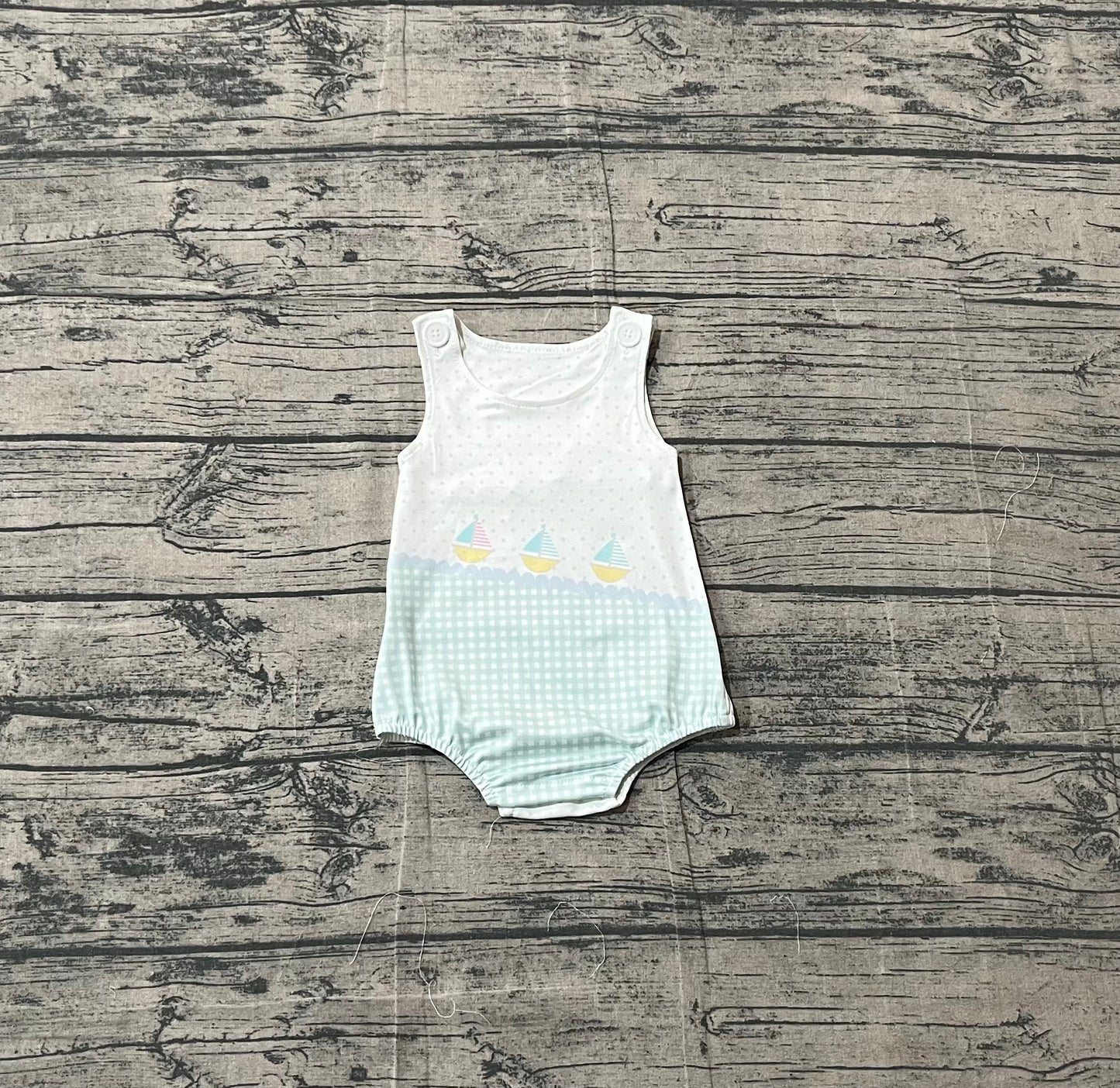 Pre-order Baby Boys Sleeveless Boats Polka Dots Rompers
