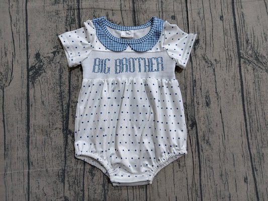 Pre order polk dots big brother smocked romper