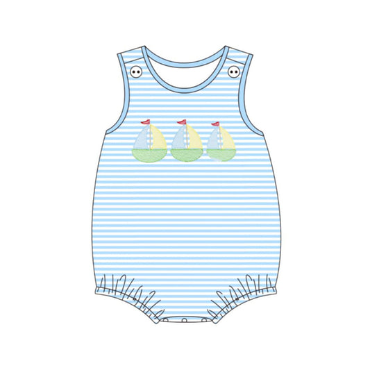 Pre order  sailboat boy bubble romper